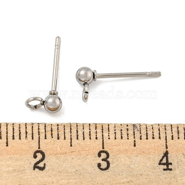 Non-Tarnish 304 Stainless Steel Stud Earring Findings(STAS-O004-10A-P)-3