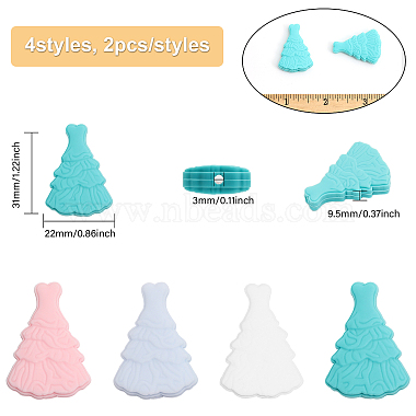 8Pcs 4 Colors Silicone Beads(SIL-CA0002-34)-2