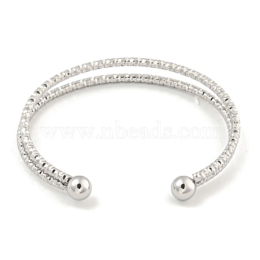 Bracelet manchette enroulé en acier inoxydable texturé anti-ternissement 304 pour femme(BJEW-P331-16P)-3