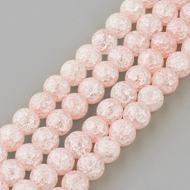 6mm Pink Round Crackle Quartz Beads