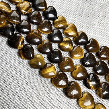 10mm Heart Tiger Eye Beads