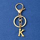 304 Stainless Steel Initial Letter Charm Keychains(KEYC-YW00005-11)-1