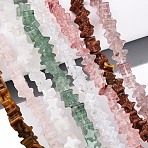 Natural & Synthetic Mixed Gemstone Beads Strands, Star, Mixed Dyed and Undyed, 5.5~6x5.5~6x3.5~4.5mm, Hole: 0.7~1mm, about 95~100pcs/strand, 14.57~15.16''(37~38.5cm)(G-T143-31M)