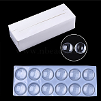 Transparent Glass Cabochons, Half Round/Dome, Clear, 50x12mm, 96pcs/box(GGLA-R026-50mm-B)