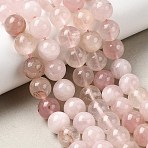 Natural Madagascar Rose Quartz Beads Strands, Round, Pink, 10~10.5mm, Hole: 1mm, about 36~37pcs/strand, 14.37~14.57''(36.5~37cm)(G-B167-A08-10mm)