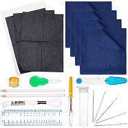 DIY Embroidery Kit, with Polycotton Threads, Iron Seam Rippers & Tapestry Needles & Sewing Tools, Plastic Rulers & Tube Containers, Linen Fabric, Wax Tailor Chalk Pens, Transfer Paper, Scissors, Mixed Color, 46x16x3mm(DIY-NB0003-33)