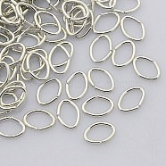 Jewelry Findings, Iron Jump Rings, Open Jump Rings, Oval, Platinum, 7x5x0.9mm, about 4600pcs/500g(IFIN-S210-7x5mm-P)