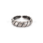 Croissant Open Cuff Ring, Tibetan Style Alloy Jewelry for Women, Cadmium Free & Lead Free, Antique Silver, US Size 5 1/2(16.1mm)(RJEW-S038-222)
