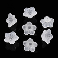 Transparent Acrylic Beads, Flower, Frosted, Clear, 12x7mm, Hole: 1mm, about 460pcs/50g(X-PL554-A)
