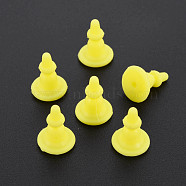 Silicone Ear Nuts, Earring Backs, for Stud Earring Making, Yellow, 11x8x8mm, Hole: 0.7mm(SIL-N004-09-B04)