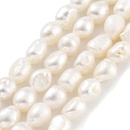 Natural Cultured Freshwater Pearl Beads Strands, Two Sides Polished, Grade 4A+, Snow, 4~5mm, Hole: 0.5mm, about 32pcs/strand, 7.09''(18cm)(PEAR-P062-24B)