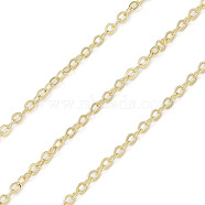 Rack Plating Brass Cable Chains, Unwelded, with Spool, Long-Lasting Plated, Cadmium Free & Lead Free, Real 18K Gold Plated, 2.5x2x0.3mm(CHC-A010-02G)