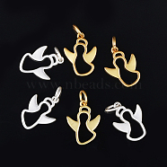 Brass Charms, Matte Style, Long-Lasting Plated, Angel, Mixed Color, 14.5x10.5x2mm, Hole: 3mm(KK-F783-01)