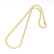 304 Stainless Steel Figaro Chain Necklace Making, Golden, 17.91 inch(45.5cm), 3mm(X-STAS-A028-N022G)