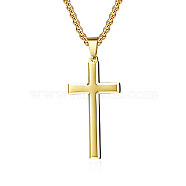 Stainless Steel Cross Pendant Unisex Necklaces, Box Chain Necklaces for Men Women, 23.43 inch(59.5cm)(TQ5525-1)