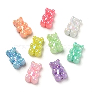 Opaque Bear Acrylic Beads, AB Color Plated, Mixed Color, 18x11x7mm, Hole: 1.4mm(MACR-L003-002A)