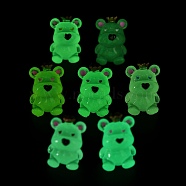 Crown Bear Luminous Resin Display Decorations, Glow in the Dark, for Car or Home Office Desktop Ornaments, Mixed Color, 22x21x33mm(DJEW-M010-01)