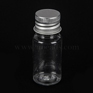 PET Plastic Mini Storage Bottle, Travel Bottle, for Cosmetics, Cream, Lotion, liquid, with Aluminum Screw Top Lid , Platinum, 2.2x5.45cm, Capacity: 10ml(0.34fl. oz)(CON-K010-03B-01)