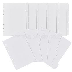 A5 Paper Discbound Notebook Index Divider Sheets, 11 Holes Tab Divider for Binder, Rectangle, WhiteSmoke, 208x148x0.5mm, Hole: 5.5mm, 5 sheets/set(AJEW-WH0314-363C)