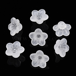Transparent Acrylic Beads, Flower, Frosted, Clear, 12x7mm, Hole: 1mm, about 460pcs/50g(X-PL554-A)