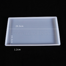 Rectangle Fruit Tray Silicone Molds, for UV Resin, Epoxy Resin Craft Making, White, 293x192x12mm(SIMO-PW0001-293D-02)