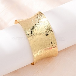 Hammered Brass Cuff Bangles for Women, Cadmium Free & Lead Free, Long-Lasting Plated, Rack Plating, Real 18K Gold Plated, Inner Diameter: 2.15 inch(5.45cm)(BJEW-A163-04B-G)