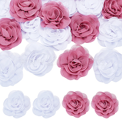 20Pcs 2 Colors Polyester Flower Ornament Accessories, for Dress Costumes Decoration, Mixed Color, 65x8mm, 10pcs/color(DIY-AR0004-39)