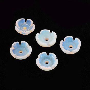 Opalite Beads, Flower, 10x10x4mm, Hole: 1.5mm