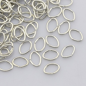 Jewelry Findings, Iron Jump Rings, Open Jump Rings, Oval, Platinum, 7x5x0.9mm, about 4600pcs/500g