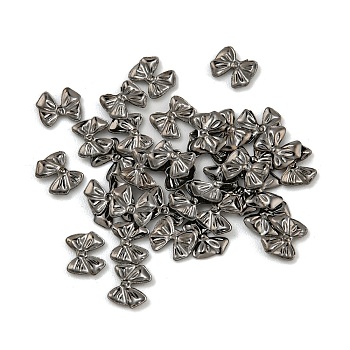 Brass Cabochons, Nail Art Studs, Nail Art Decoration Accessories, Bowknot, Gunmetal, 4x4.5x0.5mm, about 2000pcs/set