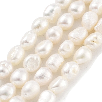 Natural Cultured Freshwater Pearl Beads Strands, Two Sides Polished, Grade 4A+, Snow, 4~5mm, Hole: 0.5mm, about 32pcs/strand, 7.09''(18cm)