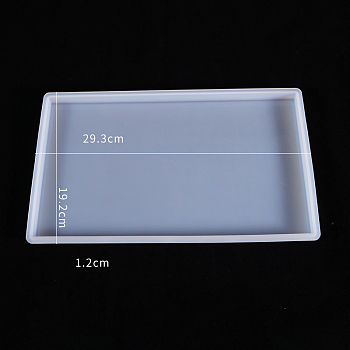 Rectangle Fruit Tray Silicone Molds, for UV Resin, Epoxy Resin Craft Making, White, 293x192x12mm