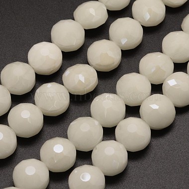 14mm WhiteSmoke Flat Round Glass Beads