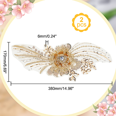 3d цветок органза полиэстер вышивка орнамент аксессуары(PATC-WH0008-03B)-2