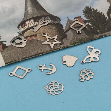 Mixed Shapes 201 Stainless Steel Pendants(STAS-R071-25)-5