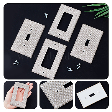 AHADEMAKER 4 Sets 2 Style Plastic Rhinestone Receptacle Outlet Wall Plate(AJEW-GA0005-41)-3