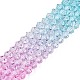 brins de perles de verre peintes à cuisson en dégradé de couleurs(DGLA-A039-T6mm-A05)-4