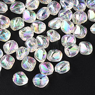 Transparent Acrylic Beads, AB Color Plated, Nuggets, Clear AB, 10.5x10x8mm, Hole: 1.6mm, about 2300pcs/500g(MACR-S373-131-C11)