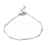 304 Stainless Steel Bar Link Chain Bracelets, Stainless Steel Color, 7-1/8 inch(18cm)(BJEW-K226-07P)
