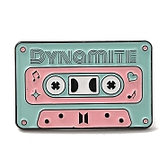 Word Dynamite Radio Alloy Enamel Pin Brooch, for Backpack Clothes, Turquoise, 19.5x30.5x2mm(JEWB-B014-04C)