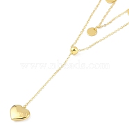 Ion Plating(IP) 304 Stainless Steel Double Layer Heart Pendant Necklaces for Women, Golden, 15.94 inch(40.5cm)(NJEW-K276-11G)