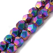 Baking Painted Synthetic Non-Magnetic Hematite Beads Strands, Faceted Round, Colorful, 7.5~8mm, Hole: 1.2mm, about 50~51pcs/strand, 14.96~15.35''(38~39cm)(G-I364-P01-01)