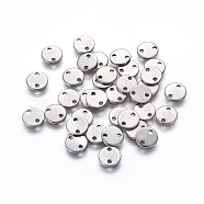 304 Stainless Steel Links connectors, Flat Round, Stainless Steel Color, 8x1mm, Hole: 1.4mm(STAS-L234-029C)