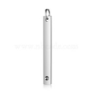 201 Stainless Steel Pendant Rhinestone Settings, For Pointed Back Rhinestone, Rectangle, Stainless Steel Color, Fit for 1.5mm Rhinestone, 32x3x1.5mm, Hole: 3mm(STAS-S105-T607D-1-3)