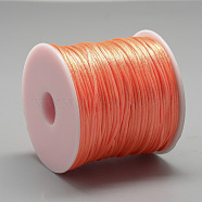 Nylon Thread, Rattail Satin Cord, Dark Orange, about 1mm, about 76.55 yards(70m)/roll(NWIR-Q010A-172)