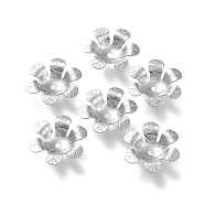 304 Stainless Steel Bead Caps, 6-Petal, Flower, Stainless Steel Color, 14.5x14.5x3.5mm, Hole: 1.5mm(STAS-K194-16P)