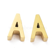 Ion Plating(IP) 304 Stainless Steel Charms, Alphabet, Golden, Letter.A, 8x5x3mm, Hole: 1.8mm(STAS-K216-41A-G)