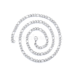 Men's 201 Stainless Steel Figaro Chains Necklace, Stainless Steel Color, 23.62 inch(60cm), Wide: 5mm(NJEW-N050-A08-5-60P)