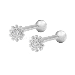 S925 Silver Sunflower Stud Earrings Fashionable Sweet Cute Earringsy, Cartilage Earrings,(QP3118-2)