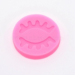 DIY Eyelash Silicone Fondant Molds, for DIY Cake Decoration, UV & Epoxy Resin Jewelry Making, Hot Pink, 55x8mm(DIY-TAC0011-10)